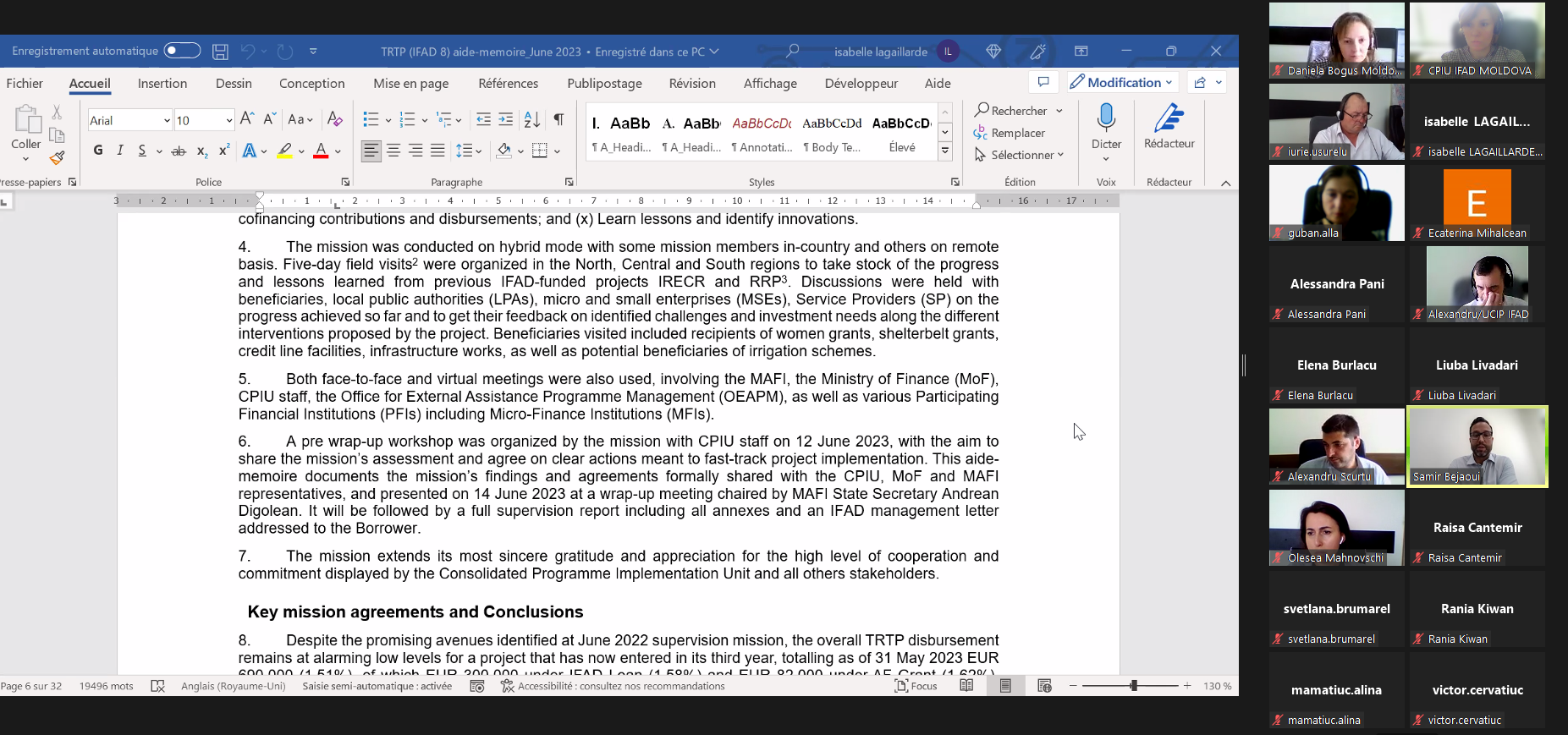 Realizări și impact: Prezentarea rezultatelor proiectului Îmbunătățirea Capacităților pentru Transformarea Zonei Rurale de către Misiunea Oficiului IFAD