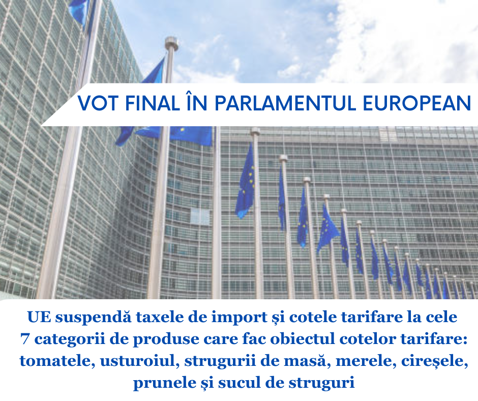 Fructele și legumele moldovenești vor putea fi livrate în UE fără taxe și cote de import